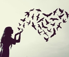 birds kisses heart