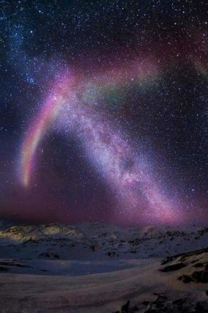 Aurora and the Milky Way, Sisimiut, Greenland